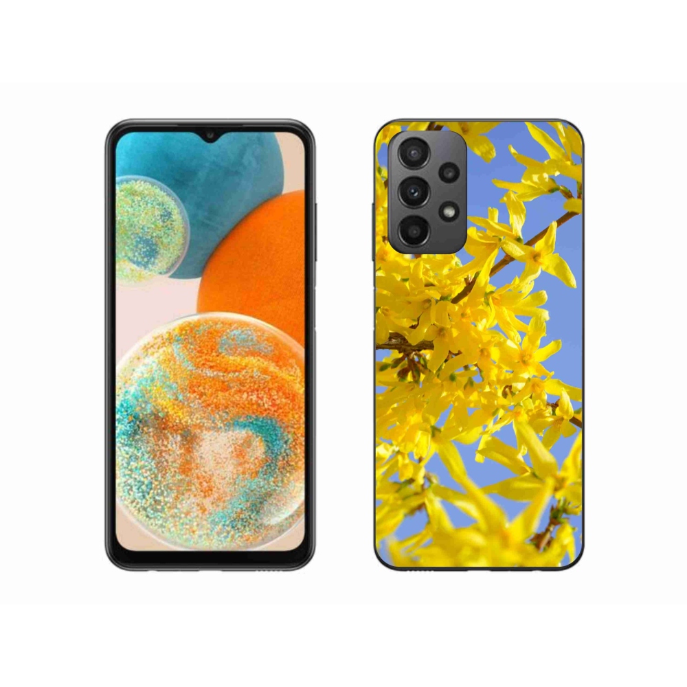 Gél borítás mmCase Samsung Galaxy A23 4G/5G - sárga virágok