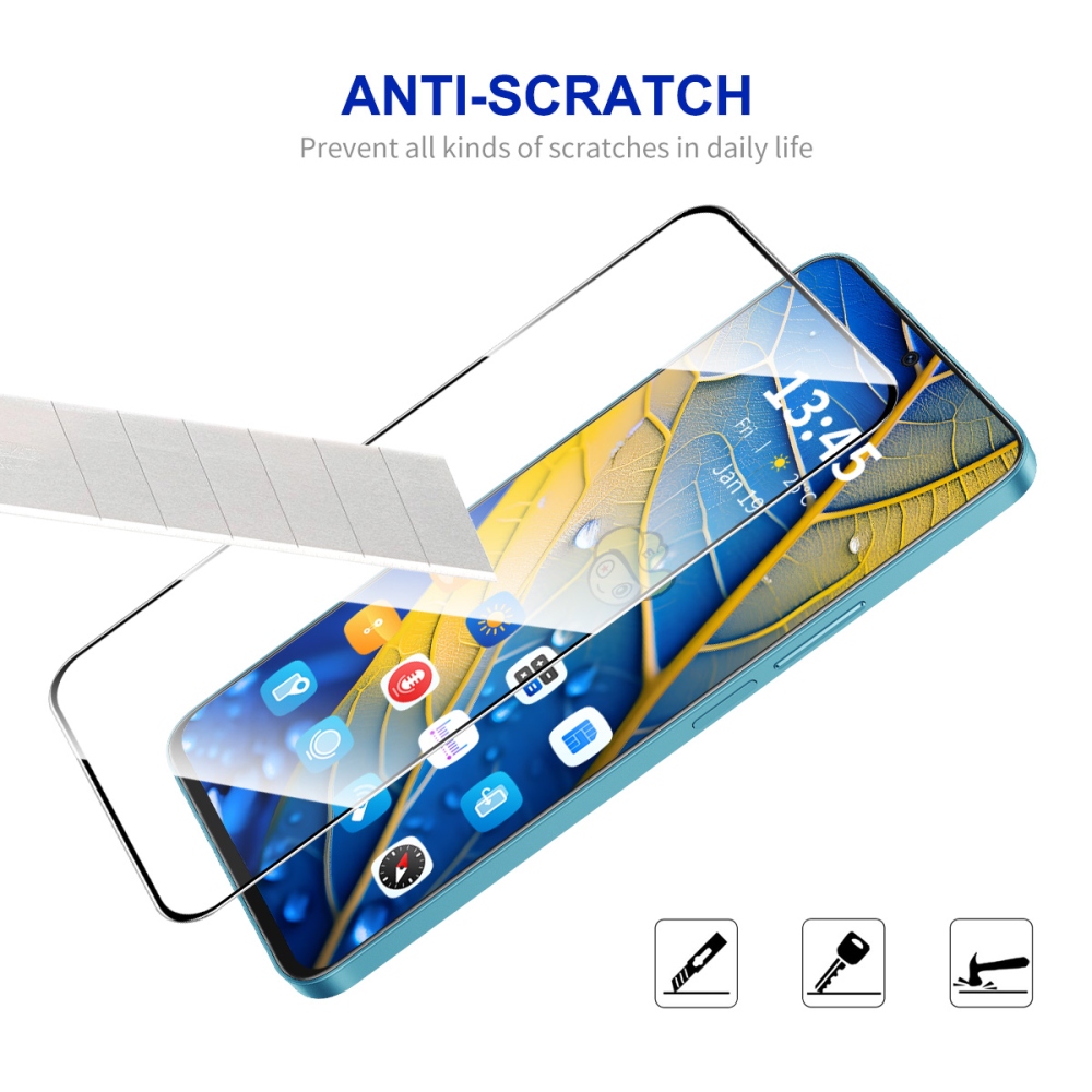 ENK 9H teljes képernyő edzett üveg a Xiaomi Poco F7 5G-nél alkalmazáskerettel