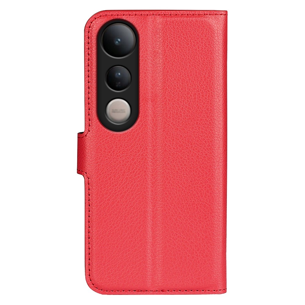 Litchi könyv tok a Vivo V50 Lite 4G/5G-hez - piros