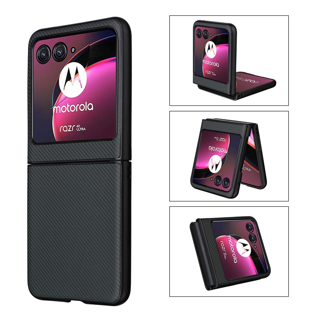 Textúrás műanyag borítás műbőrrel a Motorola Razr 40 Ultra 5G készülékre - zöld színű