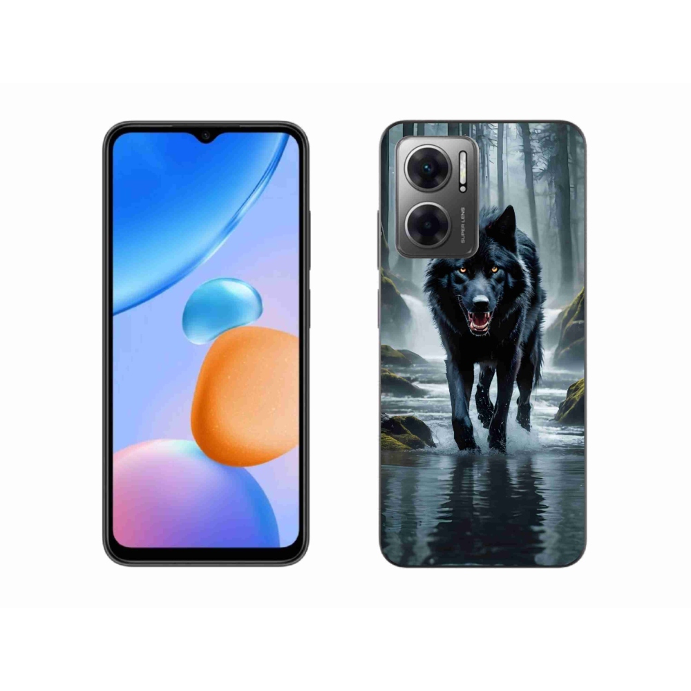 Gél borítás mmCase a Xiaomi Redmi 10 5G készülékhez - fekete farkas