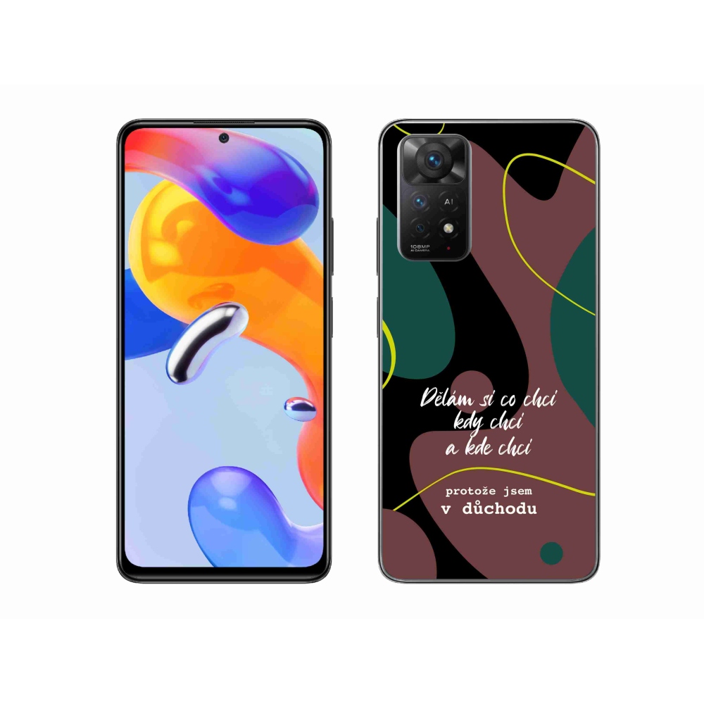 Gél borító mmCase a Xiaomi Redmi Note 11 Pro 4G/5G-hez - vicces szöveg 10 fekete háttérrel