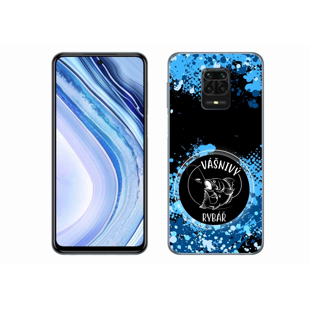 Gél borító mmCase a Xiaomi Redmi Note 9 Pro számára - szenvedélyes halász fekete háttérrel