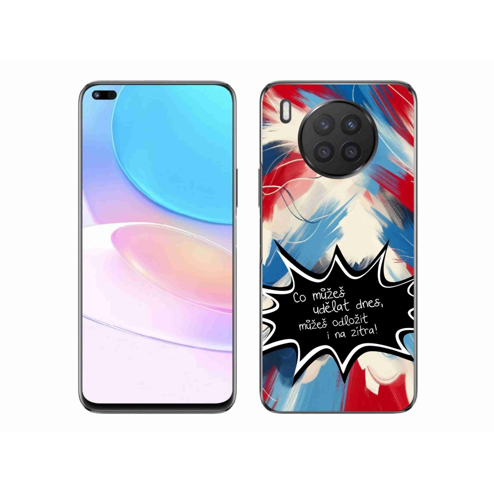 Gél borító mmCase a Huawei Nova 8i készülékhez - vicces szöveg 9 fekete háttér