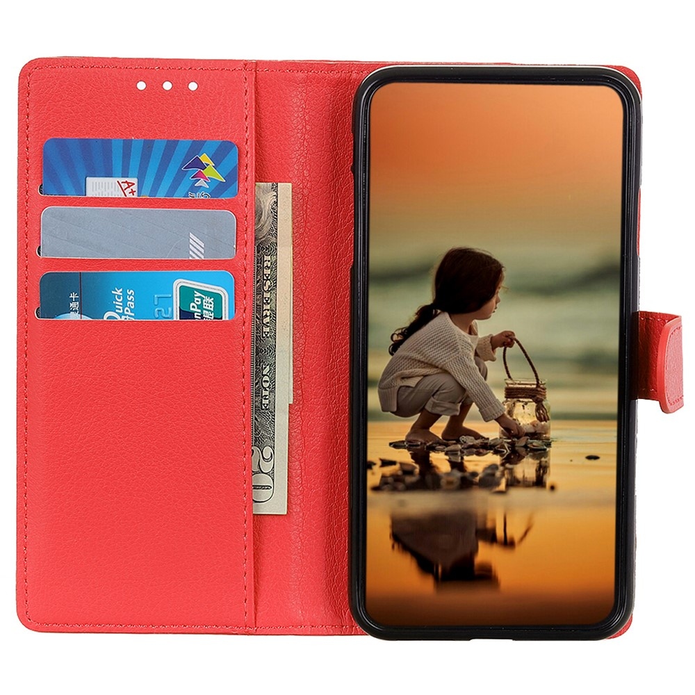 Litchie könyv tok Xiaomi Redmi Note 13 Pro 4G/Poco M6 Pro - piros