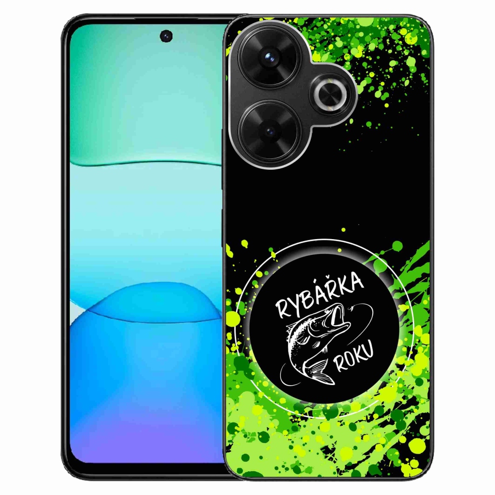 Gél borító mmCase a Xiaomi Redmi 13 4G/Poco M6 4G - az év horgásza fekete háttérrel