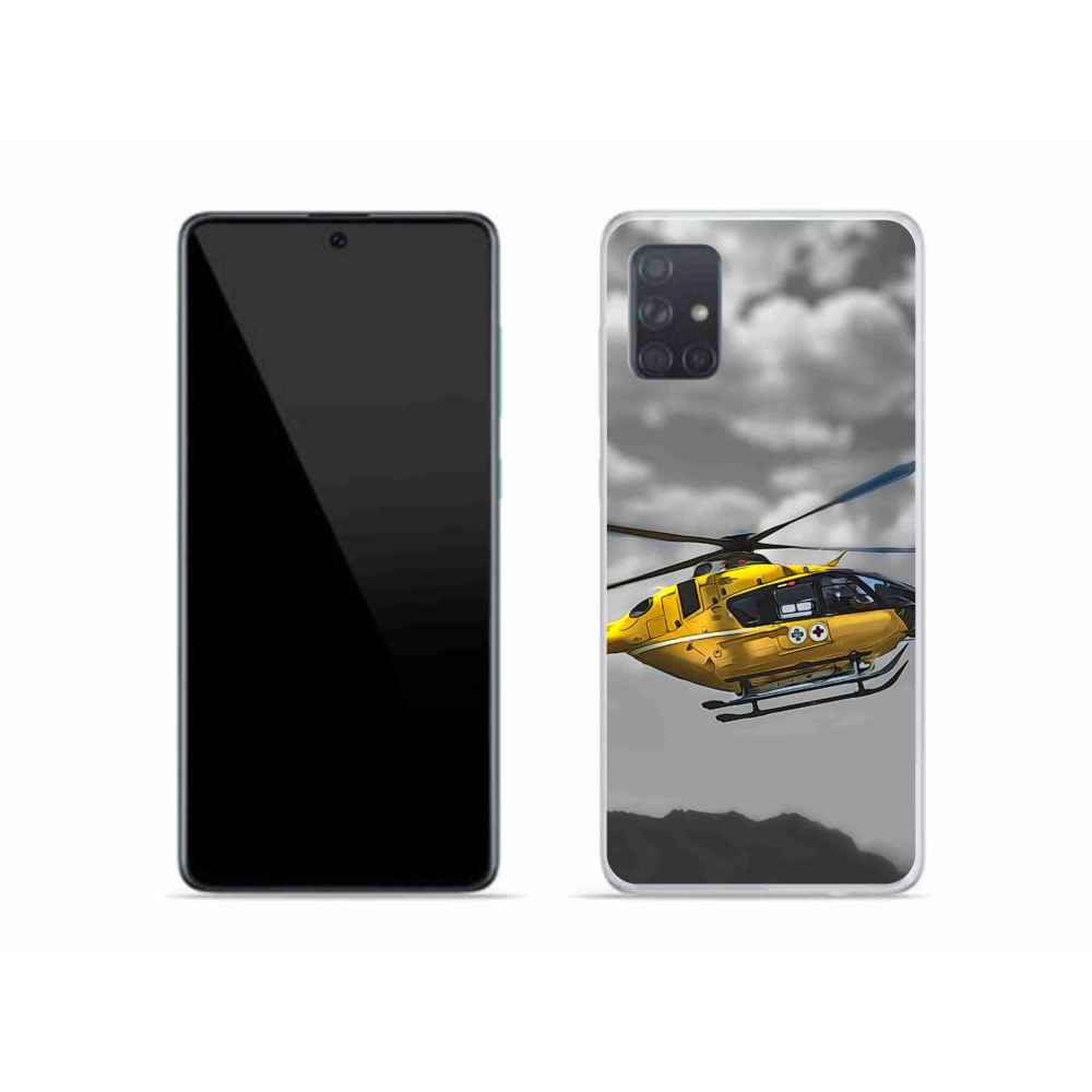 Gél védőhuzat mmCase Samsung Galaxy A51 - sárga helikopterhez