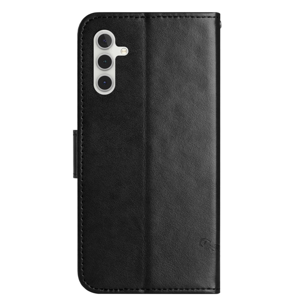 Virágos könyvtáska Samsung Galaxy A26 5G - fekete
