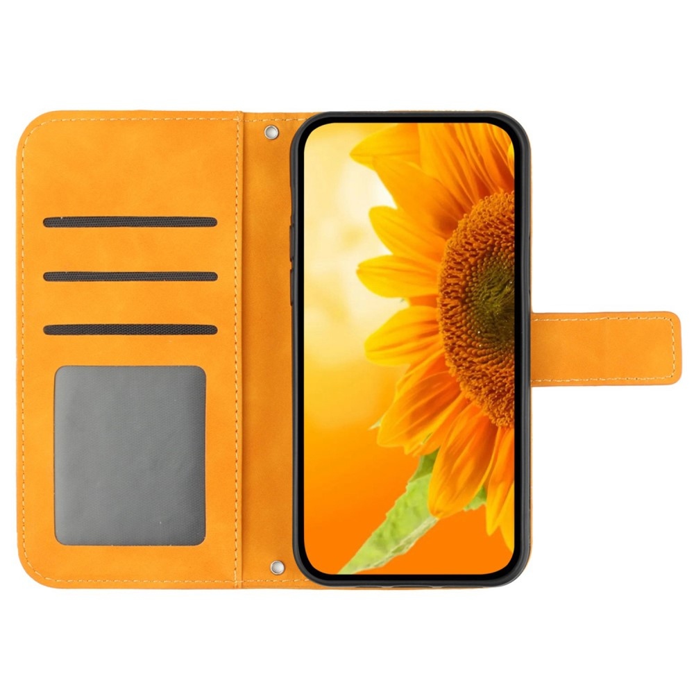 Napraforgó könyv tok Xiaomi Redmi Note 14 Pro-hoz - sárga