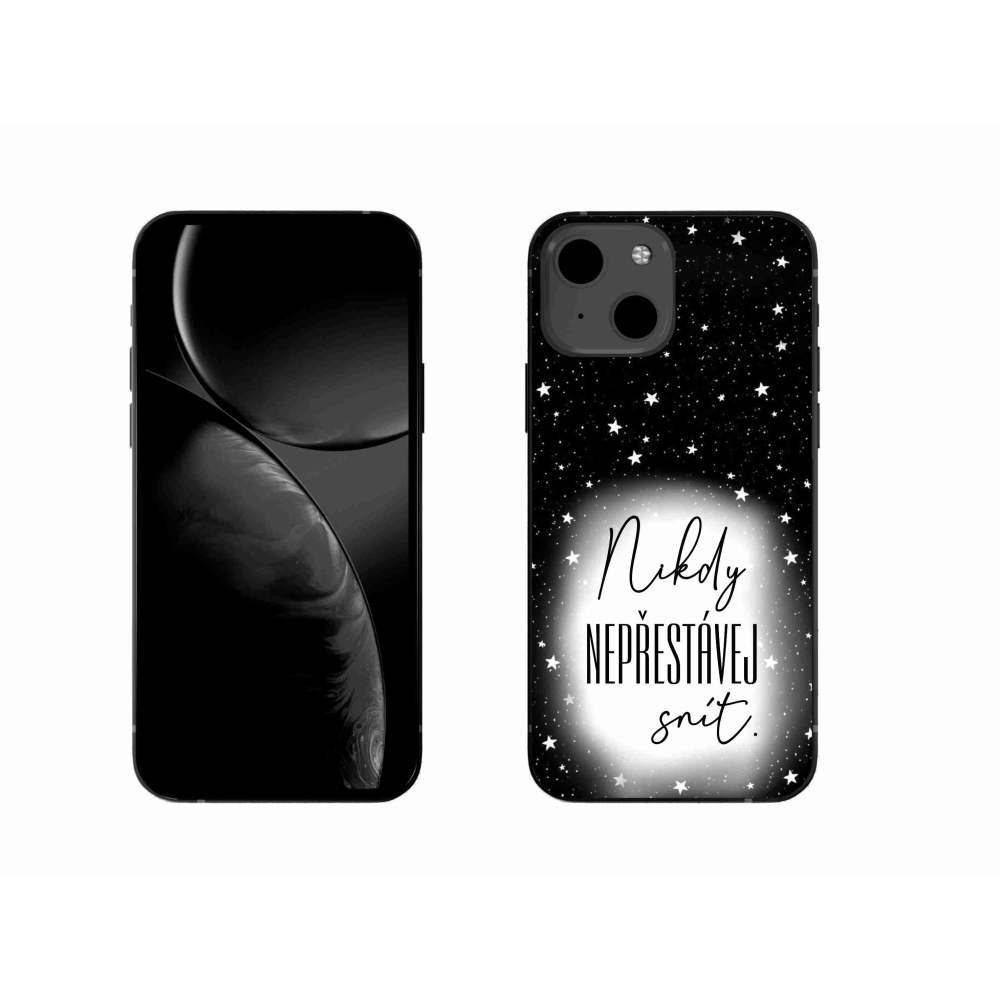 Gél borítás mmCase iPhone 13 6.1 - Idézet 1 fehér és fekete háttérrel