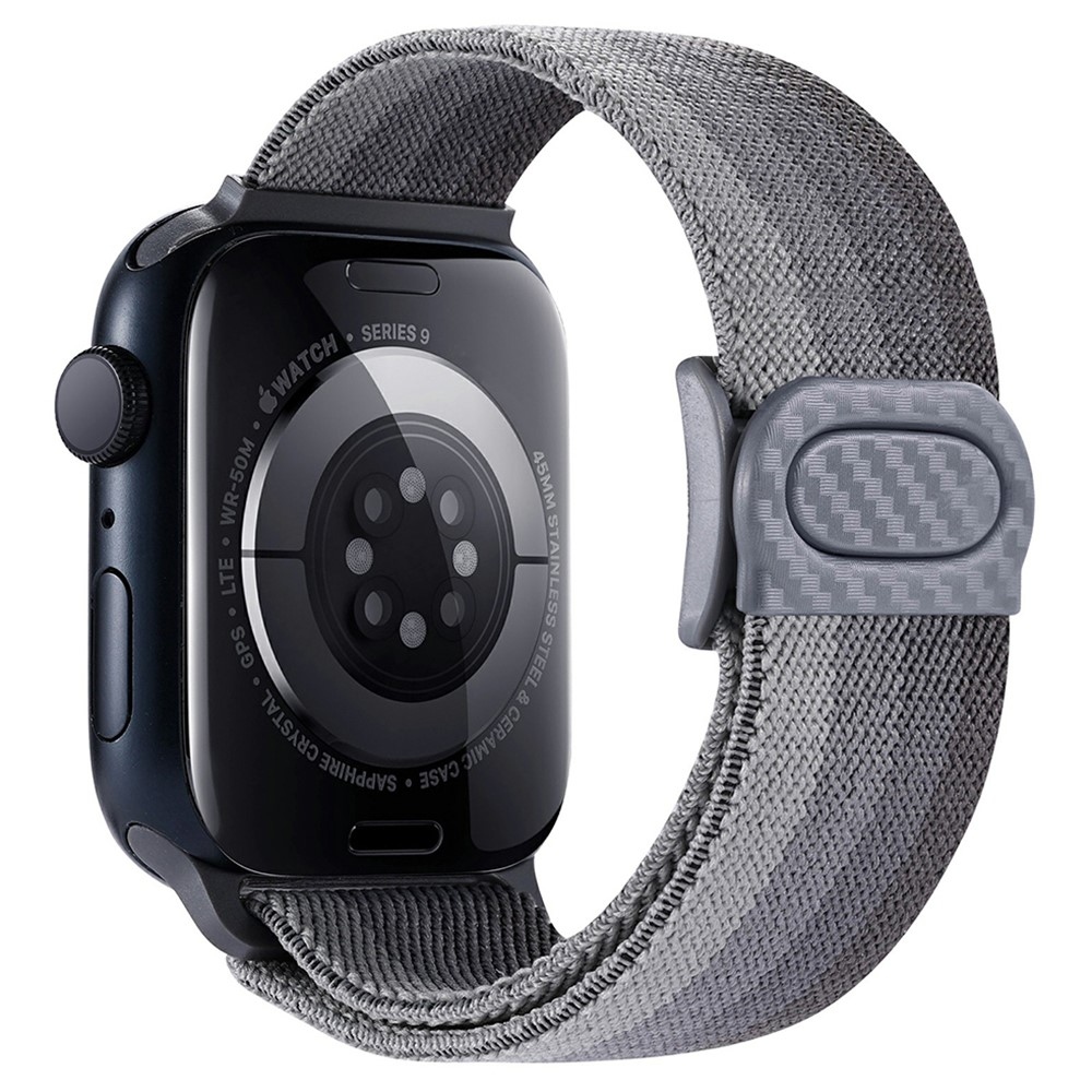 Fokozatos nejlon szíj Apple Watch Ultra/Ultra 2 49mm/SE/SE 2022/2023 44mm/9/8/7 45mm/6/5/4 44mm/3/2/1 42 mm-es Apple Watch Ultra/Ultra 2 órához - szürke csíkok