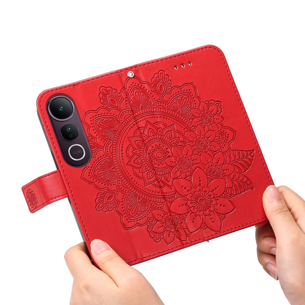 Mandala könyv tok a Vivo V50 Lite 4G/5G készülékhez - piros