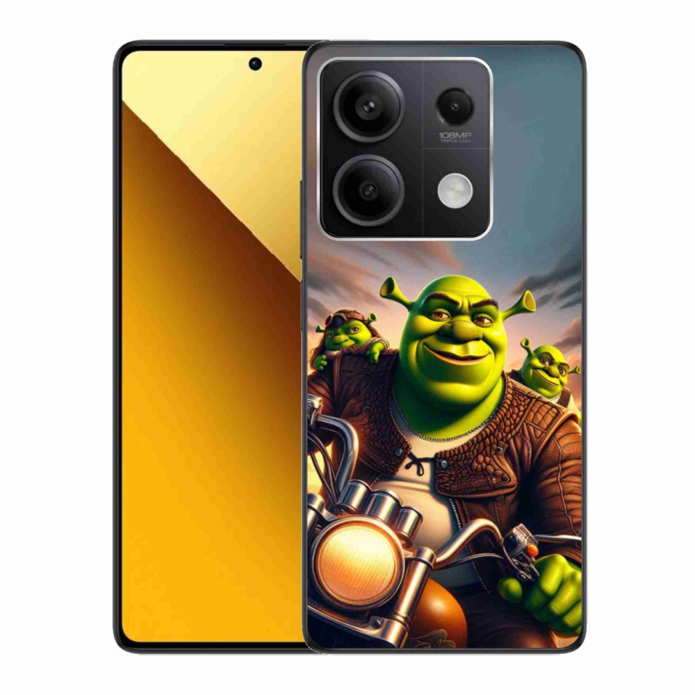Gél borítás mmCase a Xiaomi Redmi Note 13 5G-hez - Shrek egy motorkerékpáron