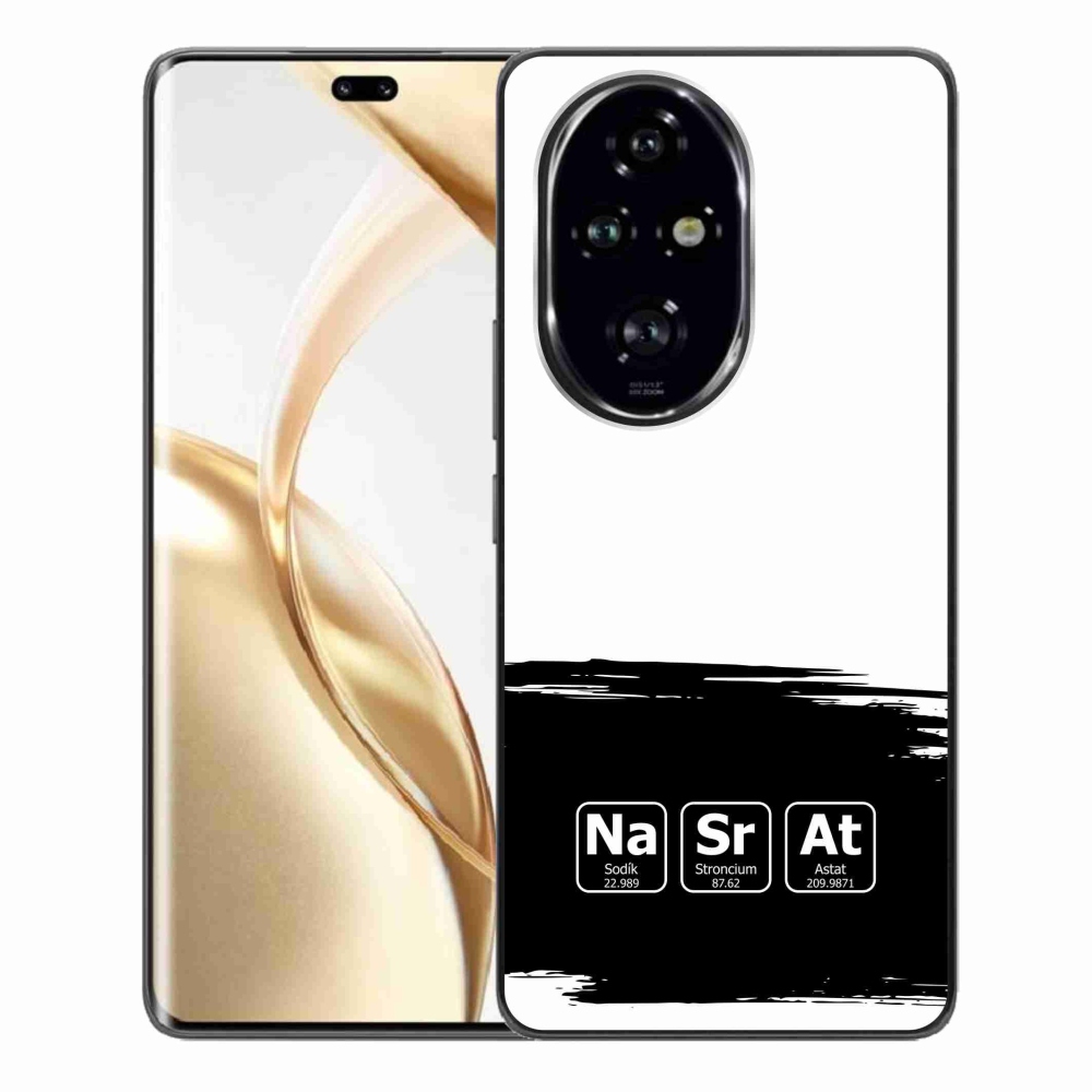 Gél borító mmCase a Honor 200 Pro 5G-n - kémiai elemek fekete és fehér háttérrel