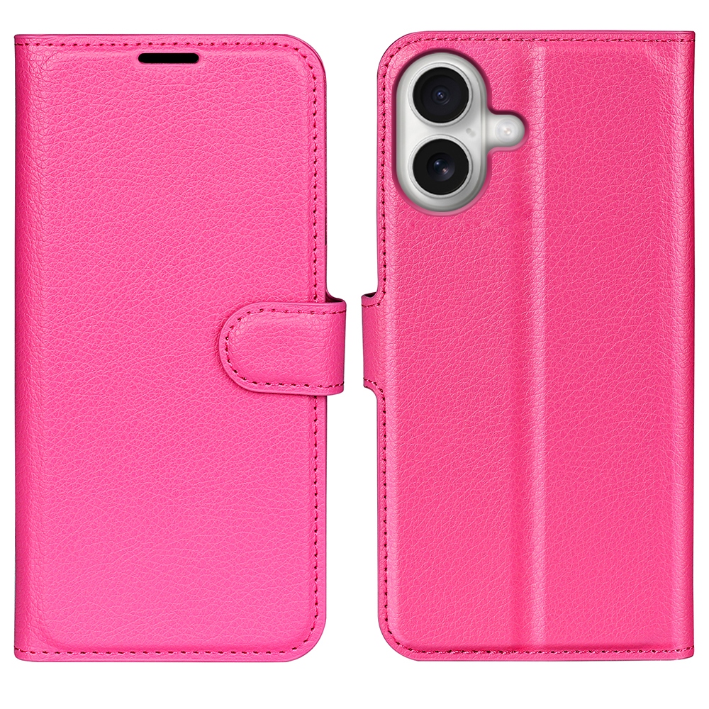 Litchi könyvtáska iPhone 17-hez - rózsaszínű
