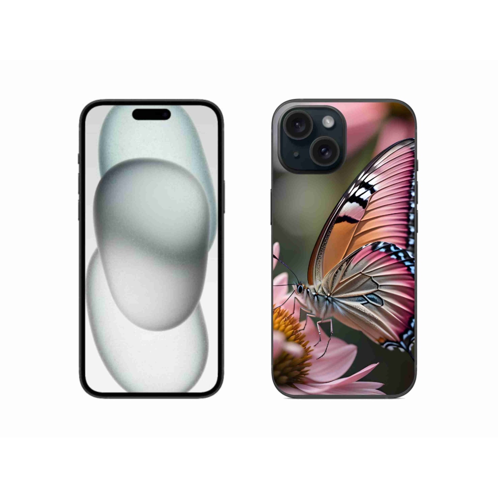 Gél borítás mmCase iPhone 15 készülékhez - színes pillangó
