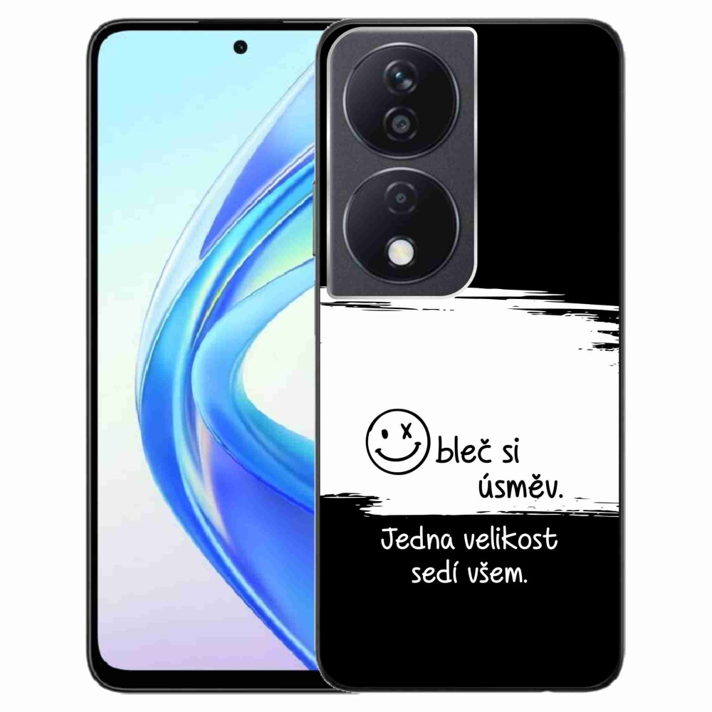Gél borító mmCase a Honor X7b/Honor 90 Smart készülékhez - vicces szöveg 8 fekete és fehér háttérrel