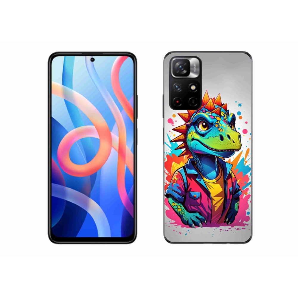 Gél borítás mmCase a Xiaomi Redmi Note 11S 5G-hez - színes dinoszaurusz