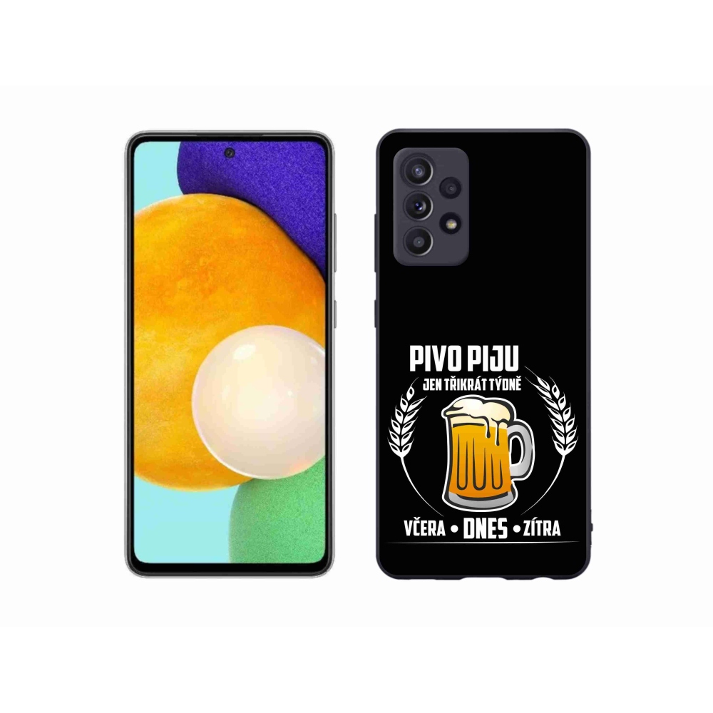 Gél borítás mmCase Samsung Galaxy A52/A52 5G - sör motívum fekete háttérrel