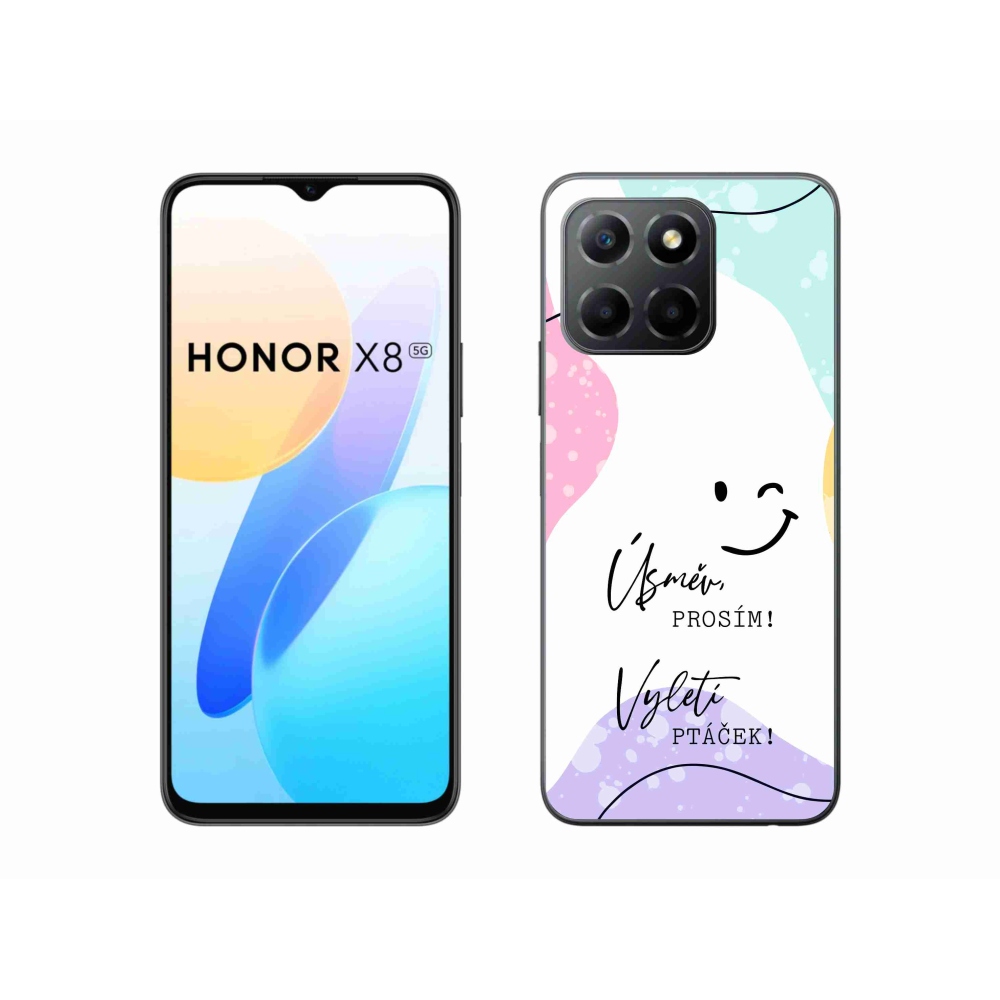 Gél borító mmCase a Honor X8 5G/Honor 70 Lite 5G számára - vicces szöveg 4 fehér háttérrel