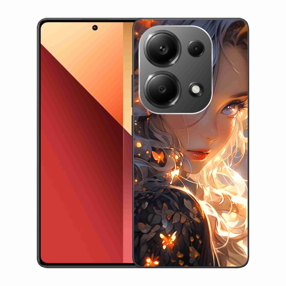 Gél borító mmCase a Xiaomi Redmi Note 13 Pro 4G/Poco M6 Pro - lány és pillangókhoz