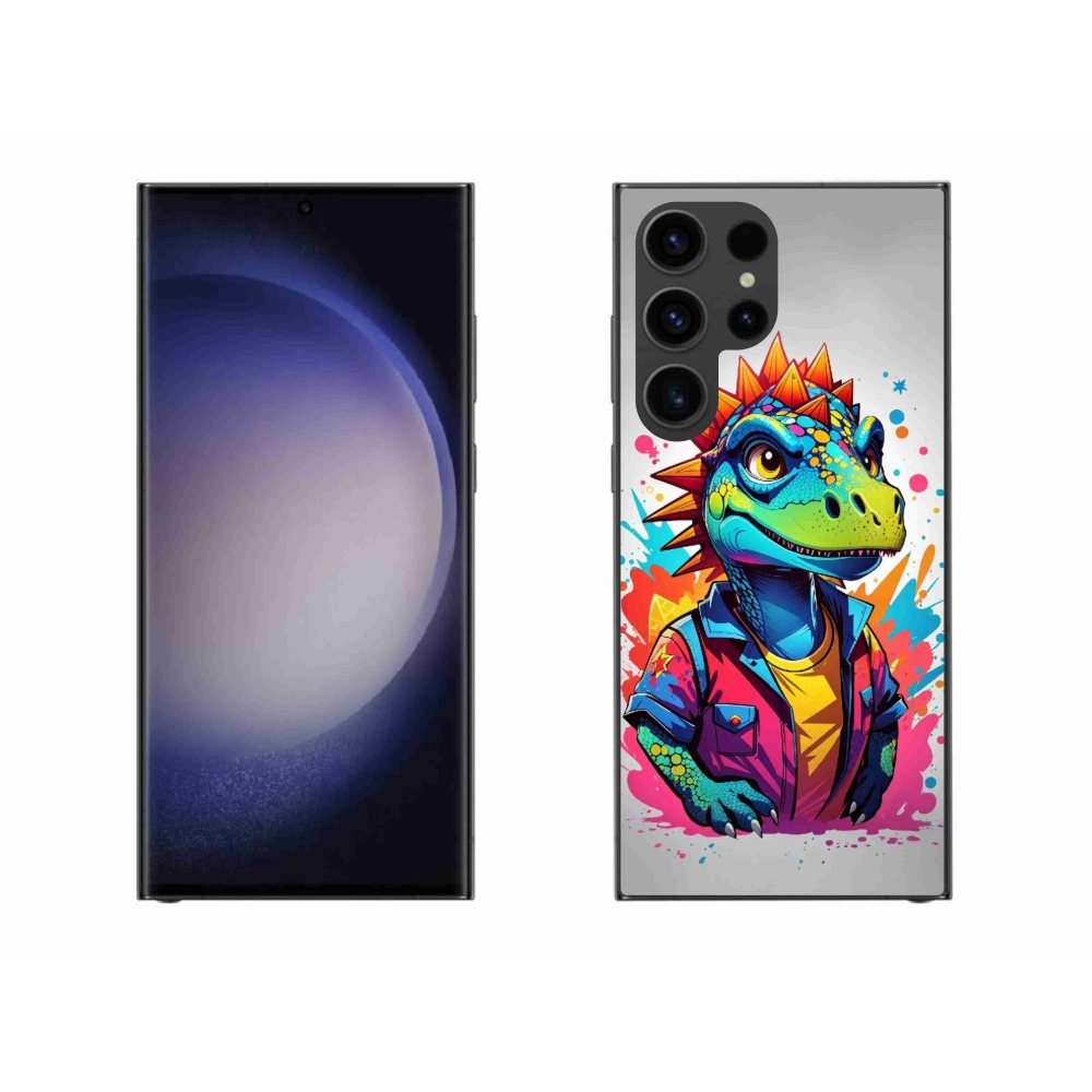 Zselés borítás mmCase Samsung Galaxy S23 Ultra 5G - színes dinoszauruszhoz