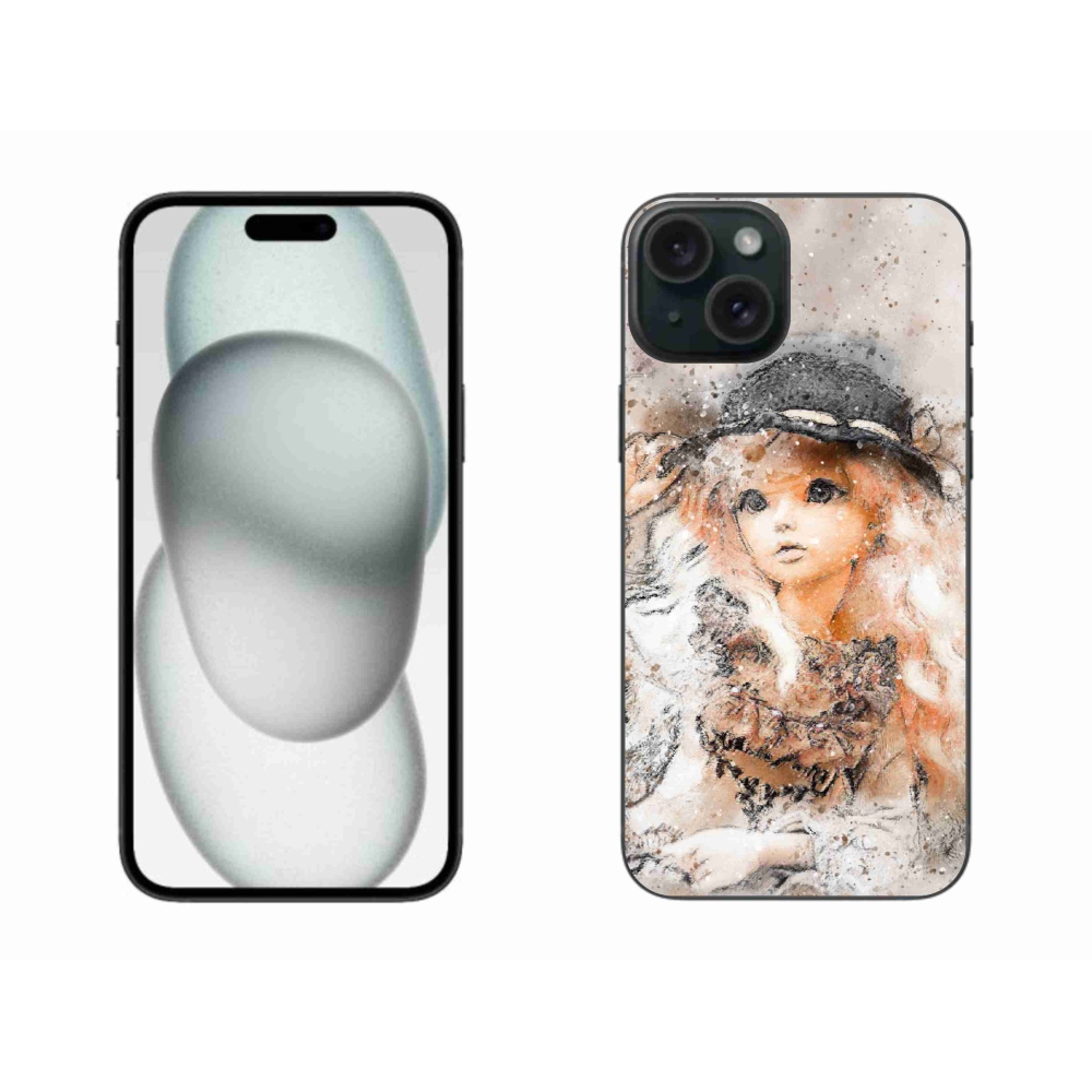Zselés borítás mmCase iPhone 15 Plus készülékhez - lány sapkával