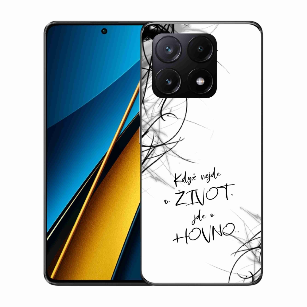 Gél borító mmCase a Xiaomi Poco X6 Pro 5G-hez - vicces szöveg 16 fehér háttérrel
