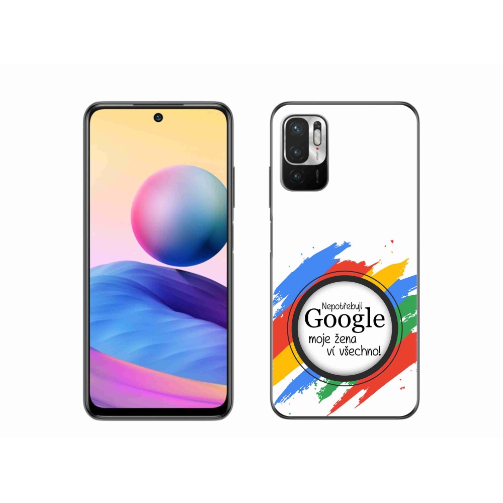 Gél borító mmCase a Xiaomi Redmi Note 10 5G - a nő mindent tud fehér háttérrel