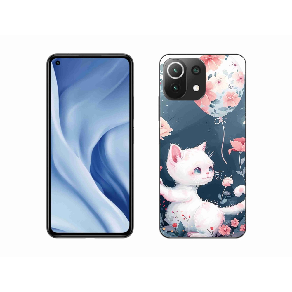 Gél borítás mmCase a Xiaomi Mi 11 Lite 4G/5G-hez - cica lufival