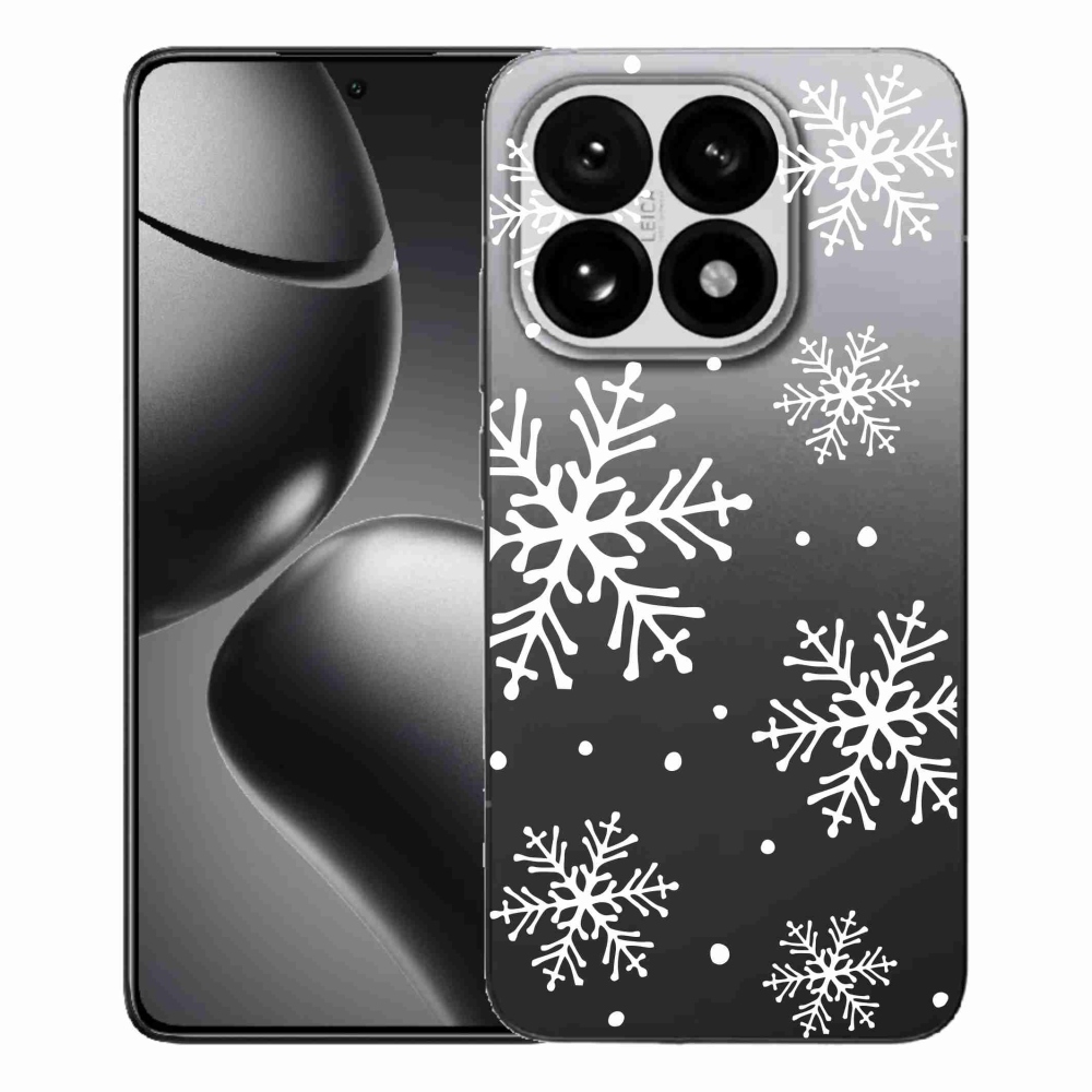 Gél borítás mmCase a Xiaomi 15T-hez - fehér pelyhek átlátszó háttéren