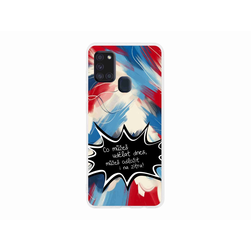 Gél borító mmCase Samsung Galaxy A21s készülékhez - vicces szöveg 9 fekete háttér