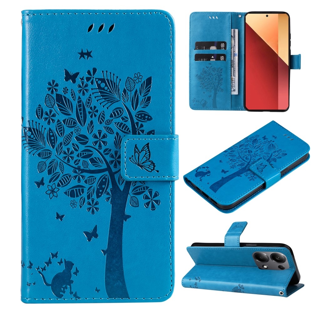 Fák könyv tokja Xiaomi Redmi Note 13 Pro 4G/Poco M6 Pro - kék
