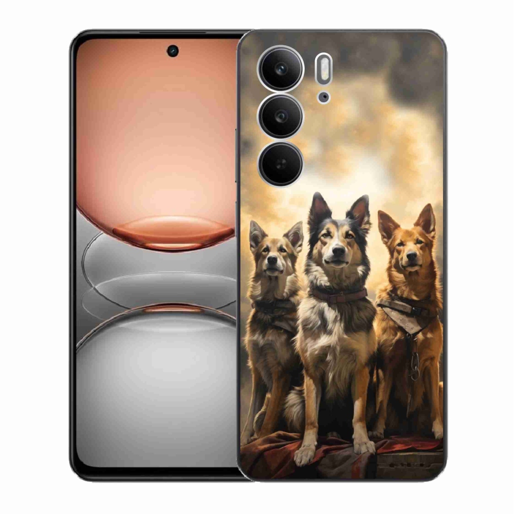 Gél borítás mmCase a Realme C75 készülékhez - három kutya