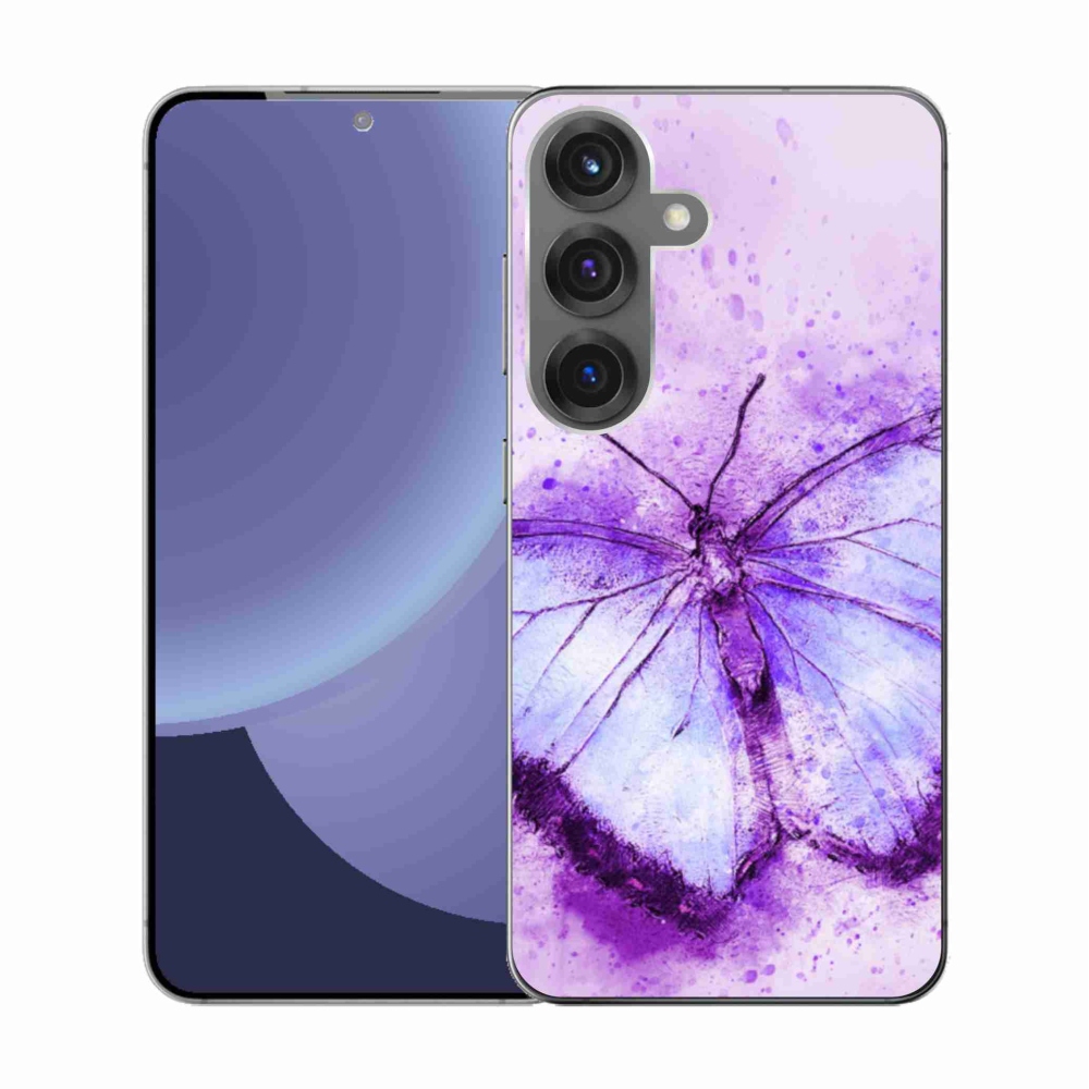 Gél védőhuzat mmCase Samsung Galaxy S25 készülékhez - lila pillangó