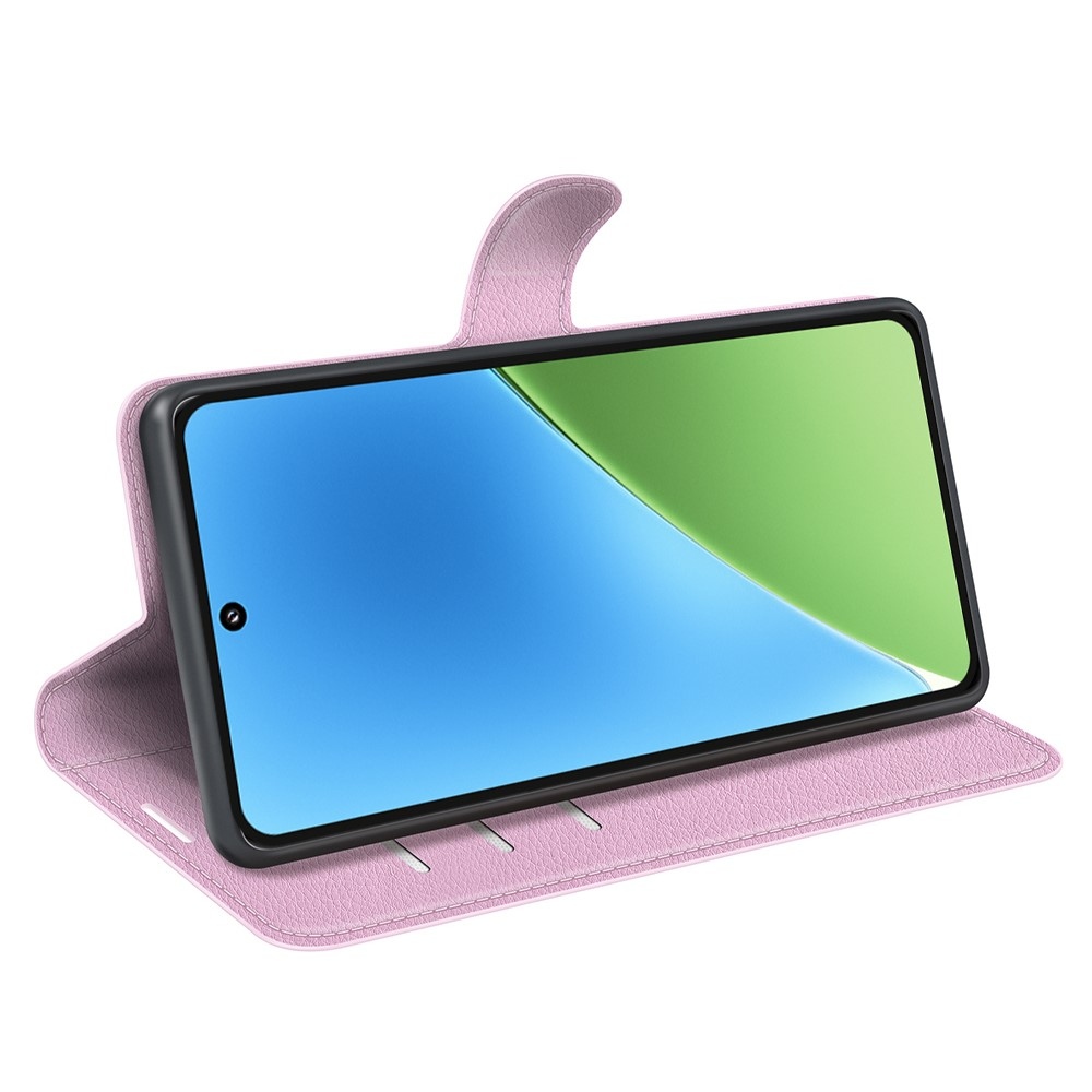 Litchi könyv tok a Xiaomi 15-öshöz - rózsaszínű