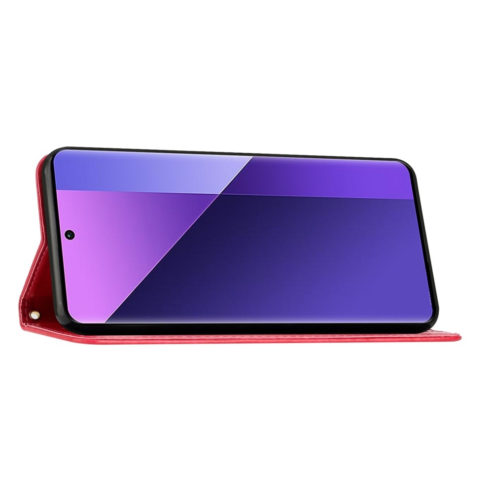 Virágok könyv tok Xiaomi 15 Pro-hoz - piros