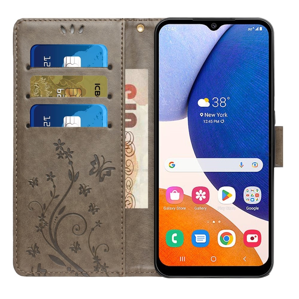 Virágok könyv tok Samsung Galaxy S25+ készülékhez - szürke