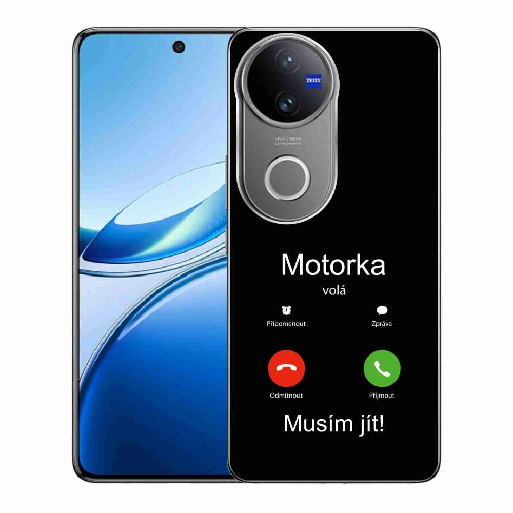 Gél borító mmCase a Vivo V50 5G-n - motoros hívások fekete háttérrel