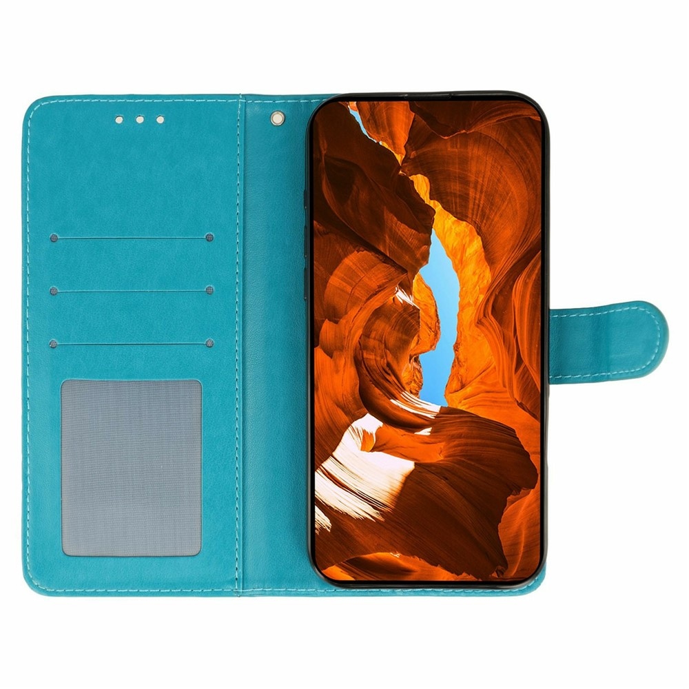 Rózsák könyv tok Xiaomi Redmi 15 5G - kék