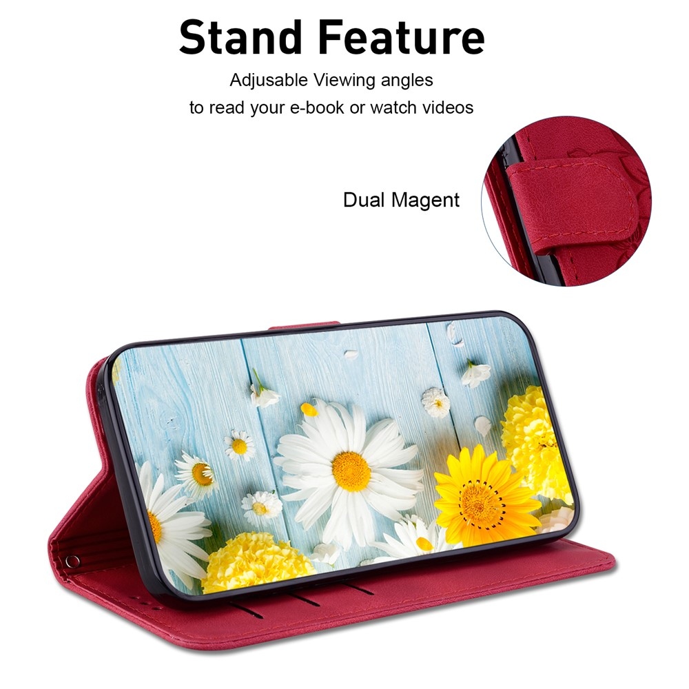 Lily könyv tok Xiaomi Redmi 15C 4G/5G (173mm) - piros