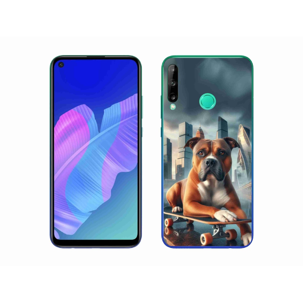Gél borítás mmCase a Huawei P40 Lite E számára - kutya a gördeszkán