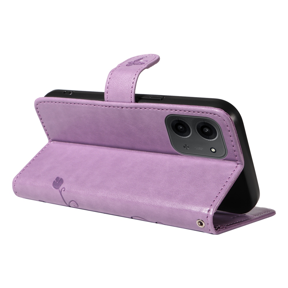 Virágok könyv tok Xiaomi Redmi 15C 4G/5G (173mm) - világos lila
