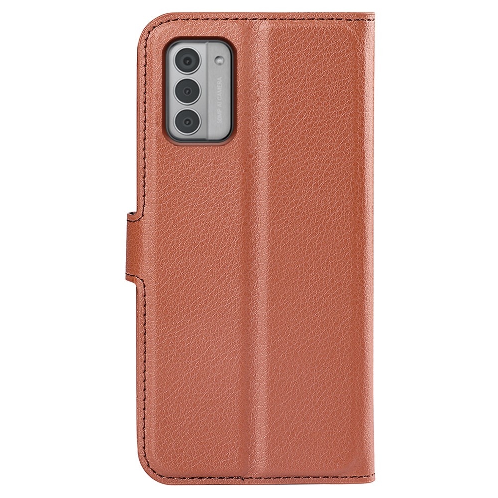 Litchi könyvtáska Nokia G42 készülékhez - barna