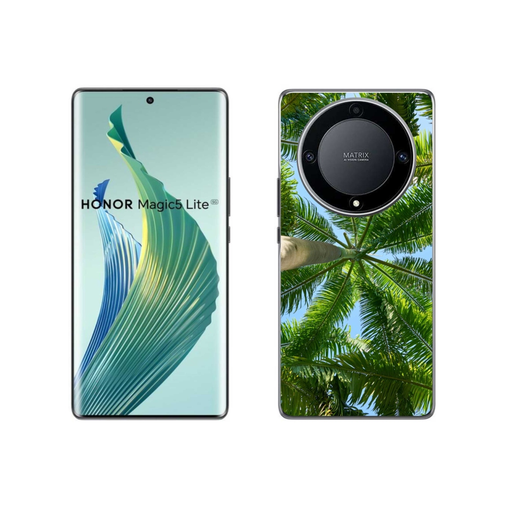 Gél borítás mmCase a Honor Magic 5 Lite 5G számára - pálmafa