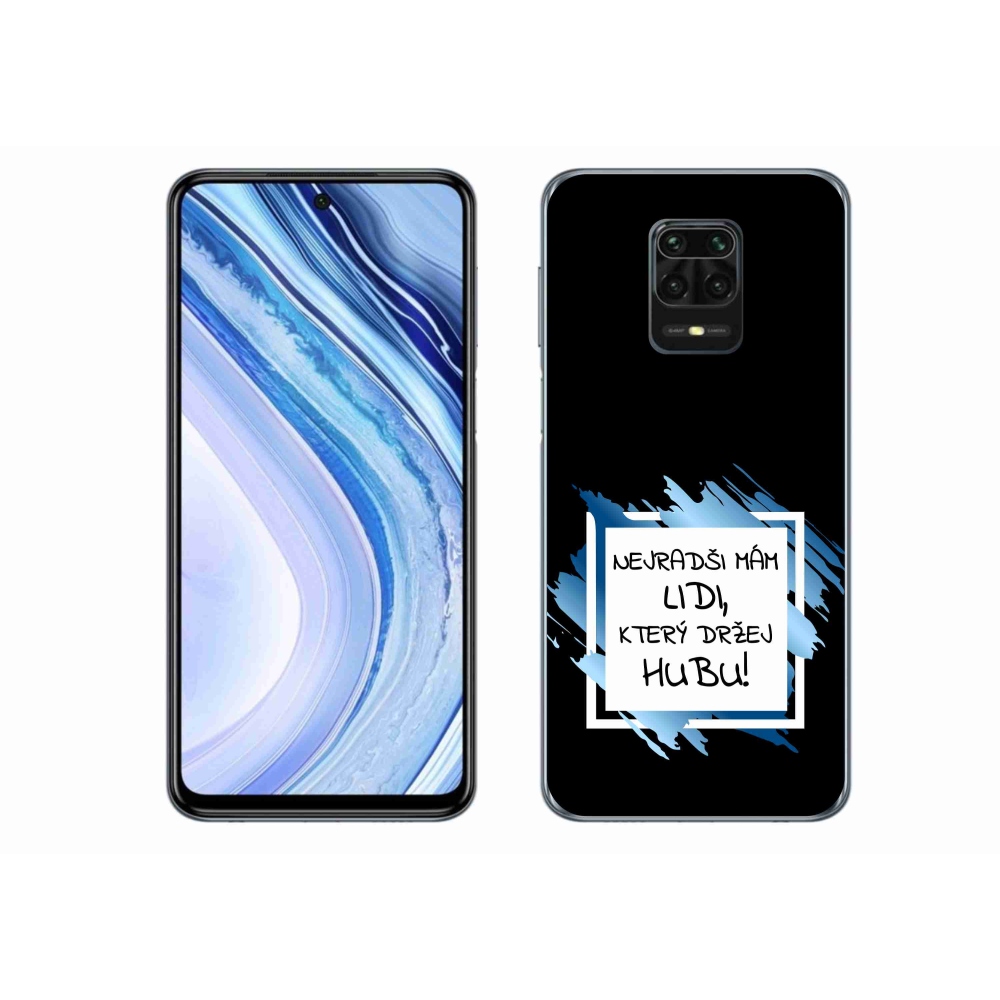 Gél borító mmCase a Xiaomi Redmi Note 9 Pro-hoz - vicces szöveg 7 fehér és fekete háttérrel