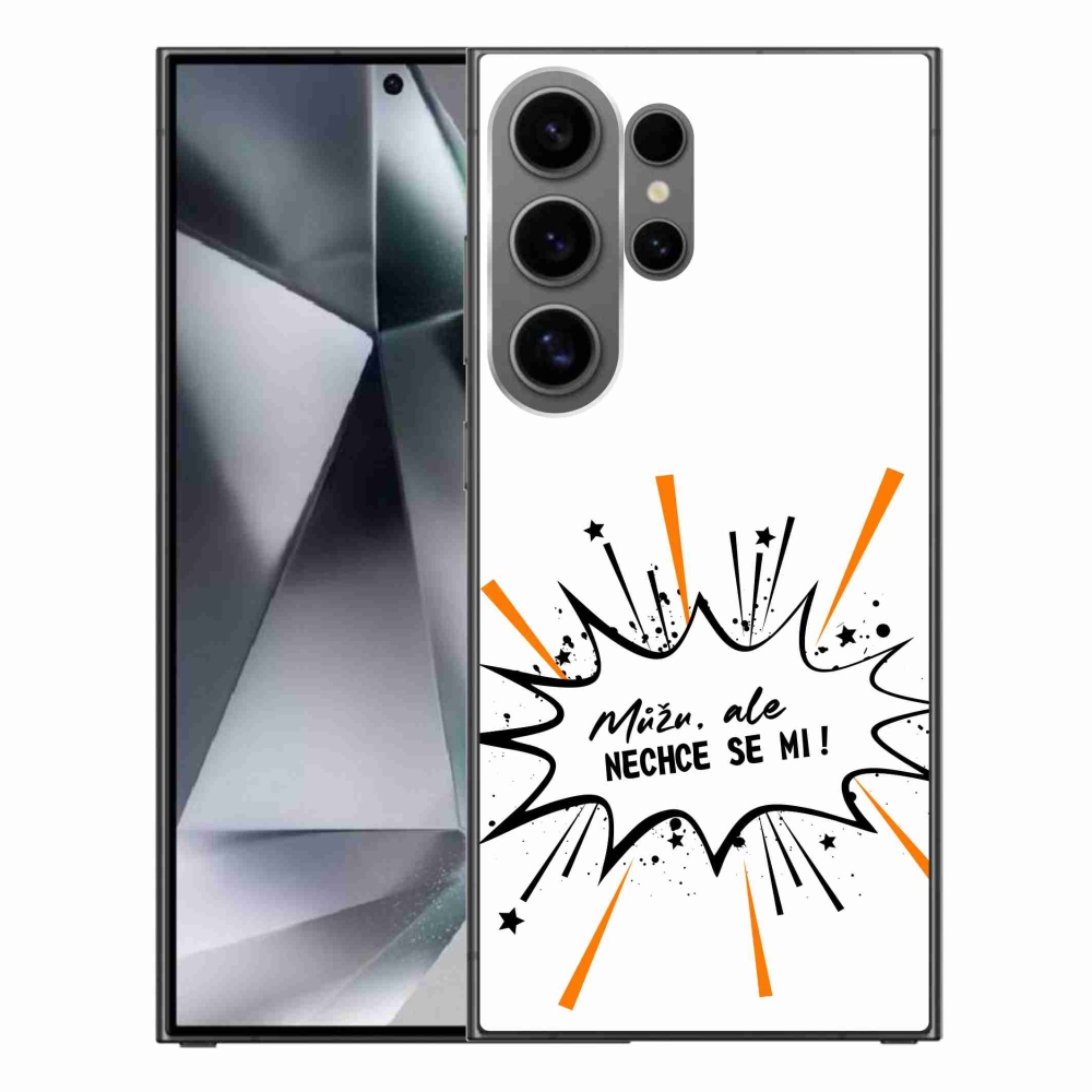 Gél borító mmCase Samsung Galaxy S24 Ultra készülékhez - vicces szöveg 11 fehér háttér