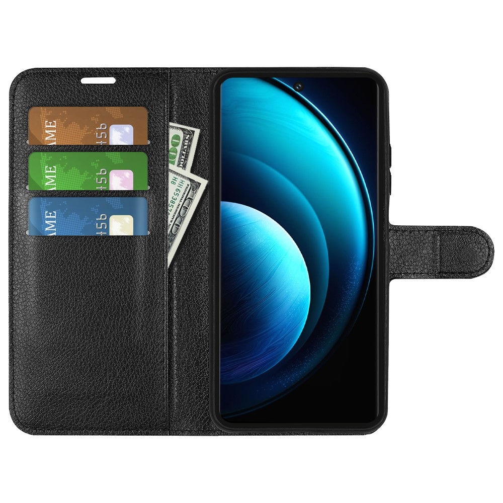 Litchi könyv tok a Vivo X100 Pro 5G-hez - fekete