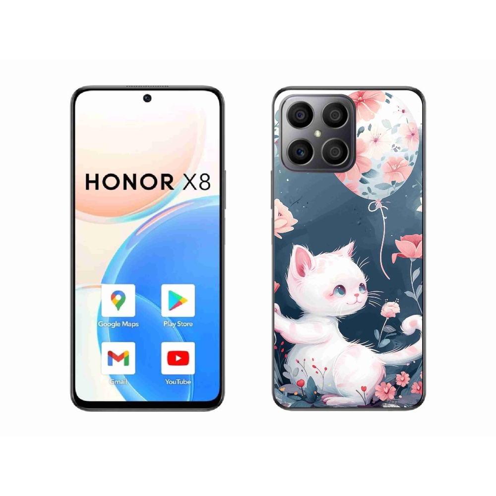 Gél borítás mmCase a Honor X8-hoz - cica lufival