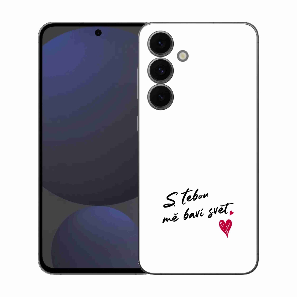 Gél borító mmCase Samsung Galaxy S25 FE - szerelmes szöveg 1 fehér háttér